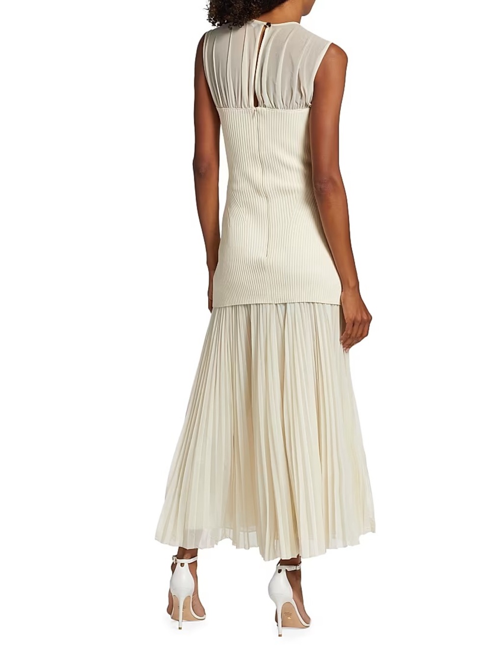 Proenza Schouler Cream Draped Knit Dress - Picture 5 of 13